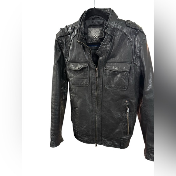 Vince Camuto Mens Motorcycle Jacket Leather - Picture 4 of 13